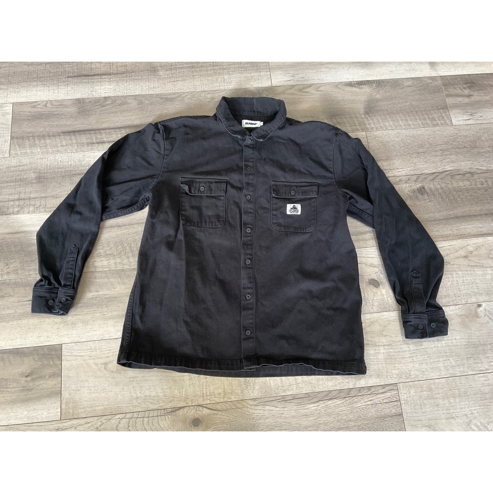 XLARGE Los Angeles‎ Mens Black Cotton Twill Button Down Shirt Large Streetwear